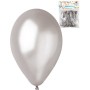 GEMAR Balónky nafukovací 26cm metalické stříbrné set 10ks v sáčku