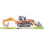 Traktor 43cm bagr stavební pásový se 2 lžícemi 2 barvy blister plast