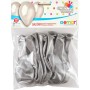 GEMAR Balónky nafukovací 26cm metalické stříbrné set 10ks v sáčku