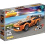 EDUKIE Auto oranžové závodní set 119 dílků + figurka STAVEBNICE