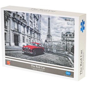PUZZLE 1000 dílků Červené auto foto 70x50cm skládačka v krabici
