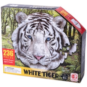 Puzzle obrysové Tygr 42x41cm skládačka 236 dílků v krabičce