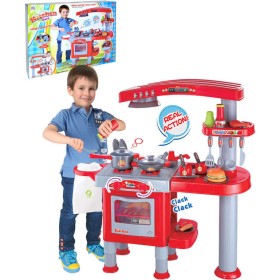 Kuchyňka dětská 81x33x83cm funkční set s nádobím a potravinami plast