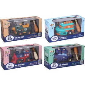 Auto šroubovací 15cm na baterie set s nástrojem k sestavení 4 druhy