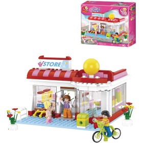 SLUBAN Stavebnice GIRLS Supermarket set 289 dílků + figurka 3ks plast
