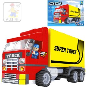 AUSINI Stavebnice MĚSTO Auto kamion sada 271 dílků + 1 figurka s doplňky plast