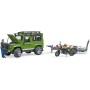 BRUDER 02589 Auto Land Rover set s přívěsem a motoycklem Ducati s figurkou jezdce