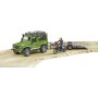 BRUDER 02589 Auto Land Rover set s přívěsem a motoycklem Ducati s figurkou jezdce