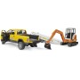 BRUDER 02546 RAM Auto terénní servisní set s minibagrem a přívěsem