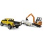 BRUDER 02546 RAM Auto terénní servisní set s minibagrem a přívěsem