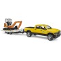 BRUDER 02546 RAM Auto terénní servisní set s minibagrem a přívěsem