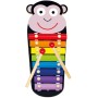 BINO Baby xylofon Opička 8 kláves 33cm duhový kov *HUDEBNÍ NÁSTROJE