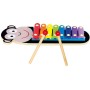 BINO Baby xylofon Opička 8 kláves 33cm duhový kov *HUDEBNÍ NÁSTROJE