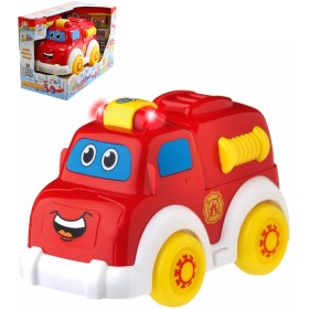 Autíčko baby veselé s obličejem hasiči na baterie Světlo Zvuk