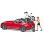 BRUDER 03485 Auto Dodge set s jízdním kolem a figurkou cyklistky