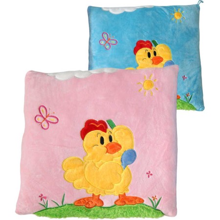 PLYŠ Polštářek kuřátko 33x33cm 2 barvy *PLYŠOVÉ HRAČKY*
