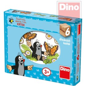 DINO DŘEVO Kubus set 6ks kostky Krtek (Krteček) v krabici