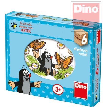 DINO DŘEVO Kubus set 6ks kostky Krtek (Krteček) v krabici