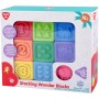 Soft baby kostky měkké gumové 5cm reliéfní zvířátka + číslice set 9ks v krabici