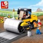 SLUBAN Stavebnice TOWN Silniční válec set 171 dílků + figurka 2ks plast