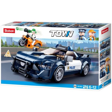 SLUBAN Town Auto policejní sportovní vůz 284 dílků + 2 figurky STAVEBNICE
