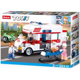 SLUBAN TOWN Auto sanitka 328 dílků + 3 figurky STAVEBNICE