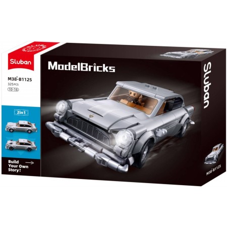 SLUBAN Model Bricks Auto tajného agenta 325 dílků + 1 figurka 2v1 STAVEBNICE