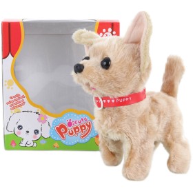 PLYŠ Pejsek hnědý chodí a štěká na baterie Zvuk *PLYŠOVÉ HRAČKY*