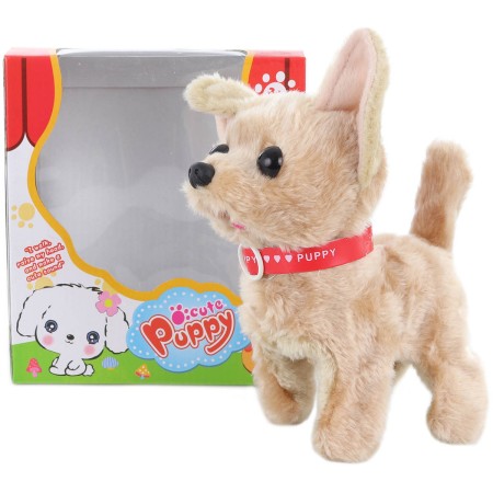 PLYŠ Pejsek hnědý chodí a štěká na baterie Zvuk *PLYŠOVÉ HRAČKY*