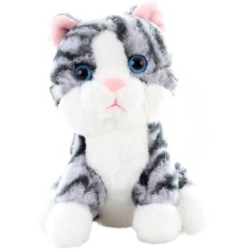 PLYŠ Kočička šedo-bílá 15cm mourek *PLYŠOVÉ HRAČKY*