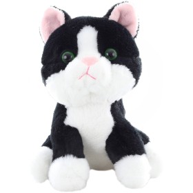 PLYŠ Kočička černo-bílá 15cm sedící *PLYŠOVÉ HRAČKY*