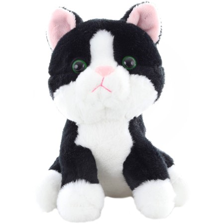 PLYŠ Kočička černo-bílá 15cm sedící *PLYŠOVÉ HRAČKY*