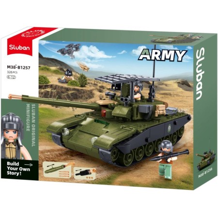 SLUBAN ARMY Bitevní tank IFR T90AS 326 dílků + 3 figurky STAVEBNICE
