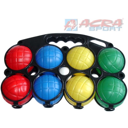 ACRA Hra Petanque plastový osmikoulový set 8 koulí v nosiči