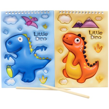 Vyškrabovací obrázky Dinosaurus sešit 8 listů s nástrojem 2 druhy