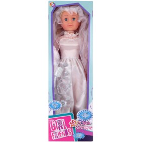 Panenka velká chodící 80cm chodička nevěsta set s kadeřnickými doplňky