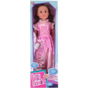 Panenka velká chodící 80cm chodička růžové šaty set s kadeřnickými doplňky