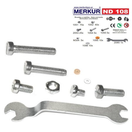 MERKUR ND108 šroubky a matičky * KOVOVÁ STAVEBNICE * Náhradní díl