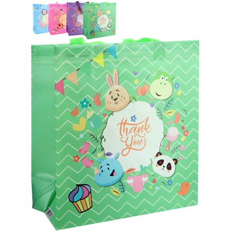 Taška dárková plastová zvířátka 27x30x12cm Thank You 4 druhy