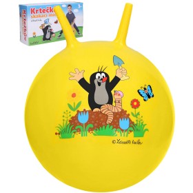 KRTEK (Krteček) Míč skákací 40cm žluté dětské hopsadlo s držadly