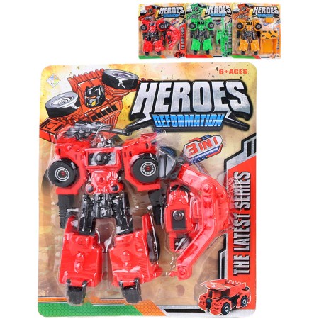 Transrobot auto stavební robot skládací s přeměnou 3v1 různé druhy