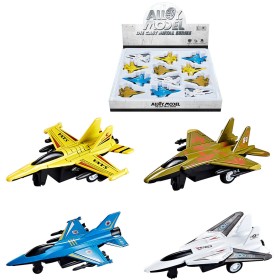 Letadlo stíhačka kovová 10cm zpětný chod 4 druhy