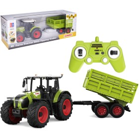 RC Traktor Claas set s vlečkou na vysílačku 2,4GHz na baterie Světlo