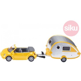 SIKU Auto Kabriolet VW New Beetle s karavanem