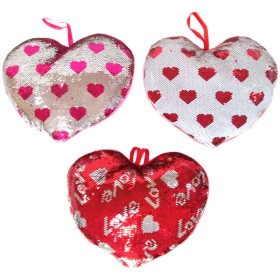 PLYŠ Srdce 30cm s flitry 3 druhy *PLYŠOVÉ HRAČKY*
