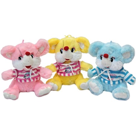 PLYŠ Baby myška pruhované triko 36cm 3 barvy *PLYŠOVÉ HRAČKY*