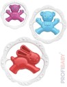 PROFIBABY Baby kruh medvěd / zajíc 12cm chrastítko 2 druhy pro miminko