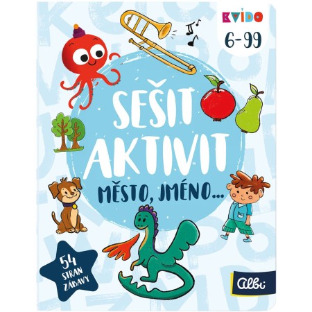 ALBI Kvído Sešit plný aktivit Město, jméno interaktivní úkoly pro děti 6+