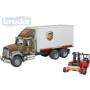 BRUDER 02828 Auto Mack Granite UPS přeprava peněz set s vozíkem a paletami