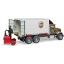 BRUDER 02828 Auto Mack Granite UPS přeprava peněz set s vozíkem a paletami